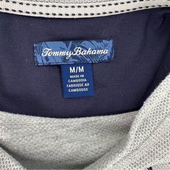 Tommy Bahama | Men’s Gray Embroidered Logo Long Sleeve Crew Neck Shirt - Picture 6 of 8